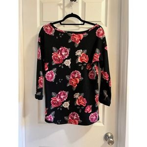 Floral cotton crewneck sweatshirt